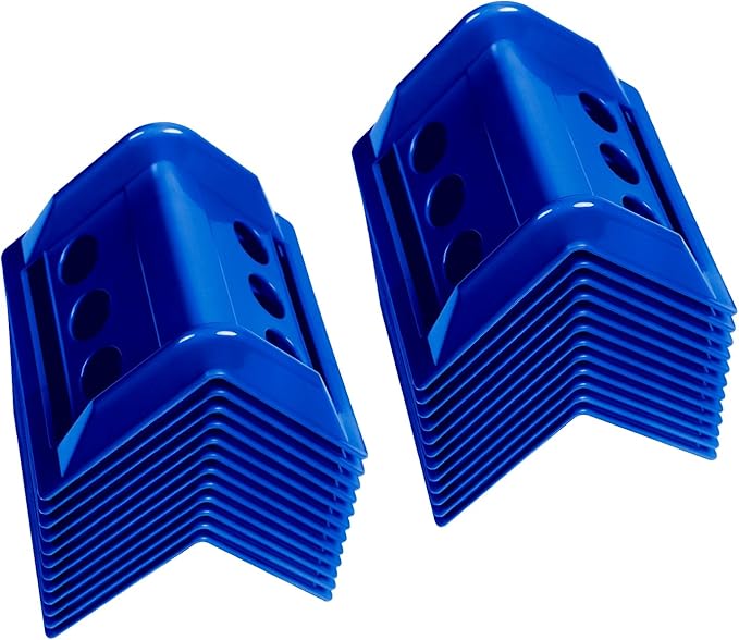 24 Pack 4" Flatbed Edge Protectors with Carrying Case, 4" Winch Ratchet Straps Plastic Corner Protectors for Flatbed Cargo Load (Blue)