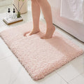 Bathroom Rugs 36x24, Ultra Thick Shaggy Soft Microfiber Absorbent Bath Rug, High Density Foam Latex Non Slip Backing, Machine Washable Bath Mats for Bathroom Floor & Sink, Pink