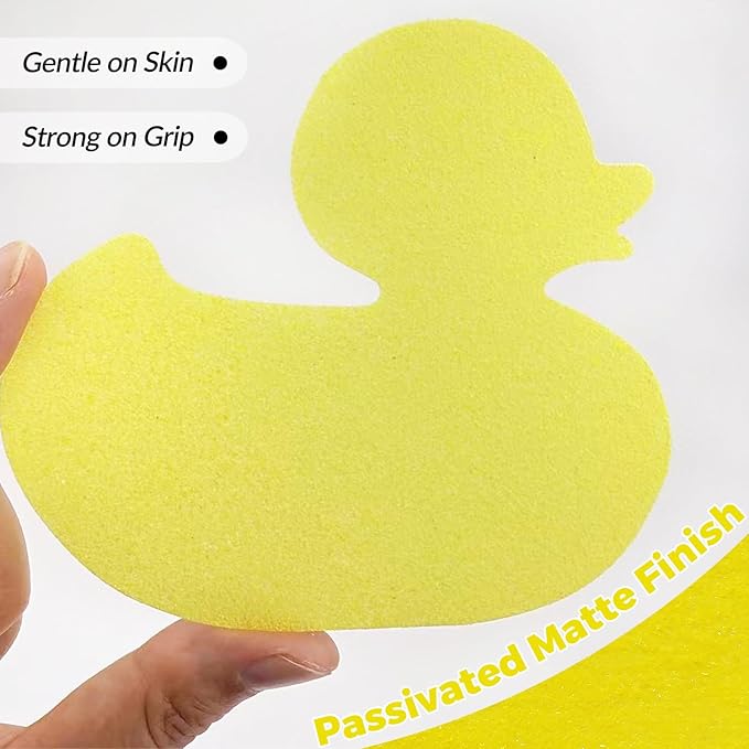 S&X Bathtub Non Slip Stickers for Kids, 12-Pack Cartoon Duck Shower Non Slip Stickers - Comfortable High Grip On Slippery Surfaces