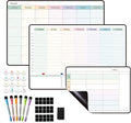 Magnetic Dry Erase Weekly Planner Whiteboard Monthly Calendar for Fridge, Schedule Board, Menu Board, to DO and Chore List for Family