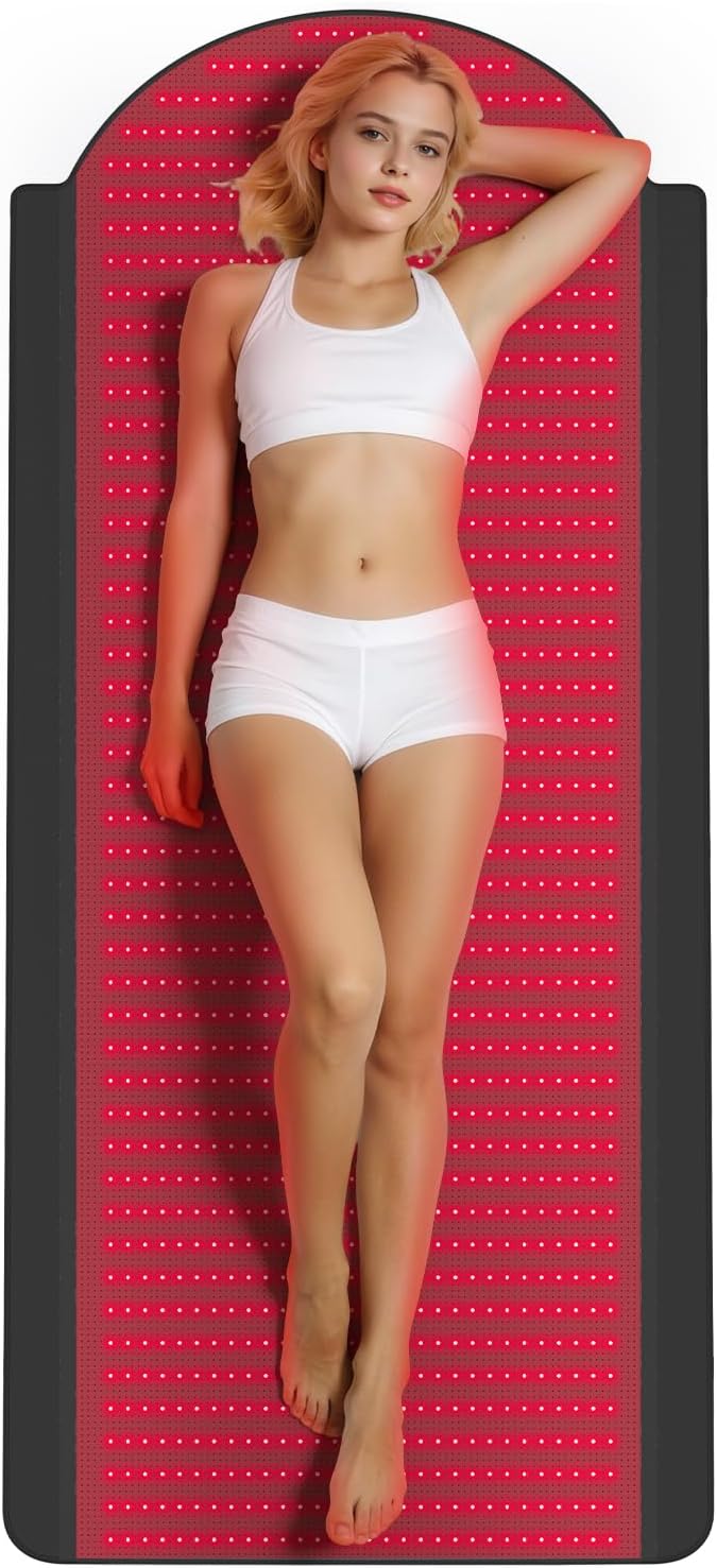 Full Body Red Light Therapy Mat, 71"x33" Infrared Light Therapy Blanket with 1380 LEDs (660nm & 850nm) for Muscle Recovery, Pain Relief & Sleep Improvement