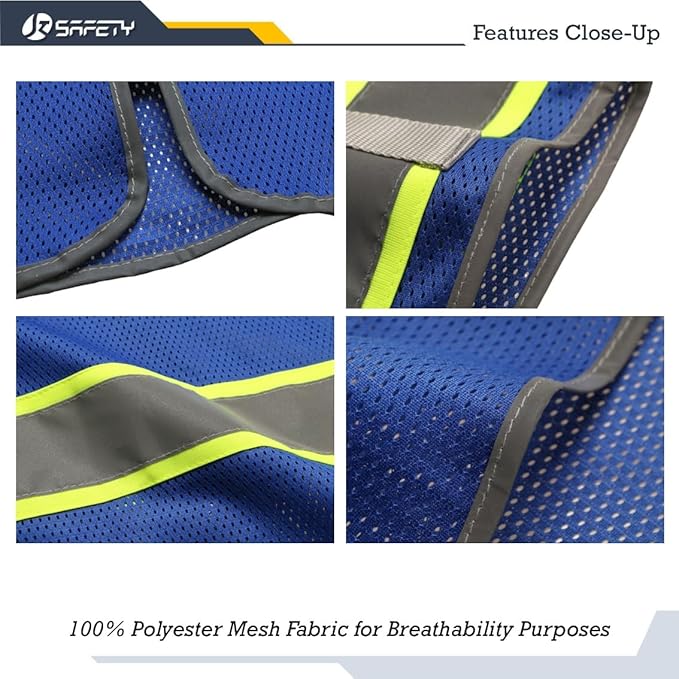 JKSafety Hi-Vis Multiple Pockets Lite MESH Lining Meets ANSI/ISEA Standards