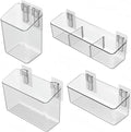 vacane 4 Pack Plastic Over Cabinet Door Organizer, Adhesive Mount Storage Organizer Container Makeup Organizer Hanging Basket Bins for Craft Room, Pantry, Office, Space Saving Holder for Kitchen Bags