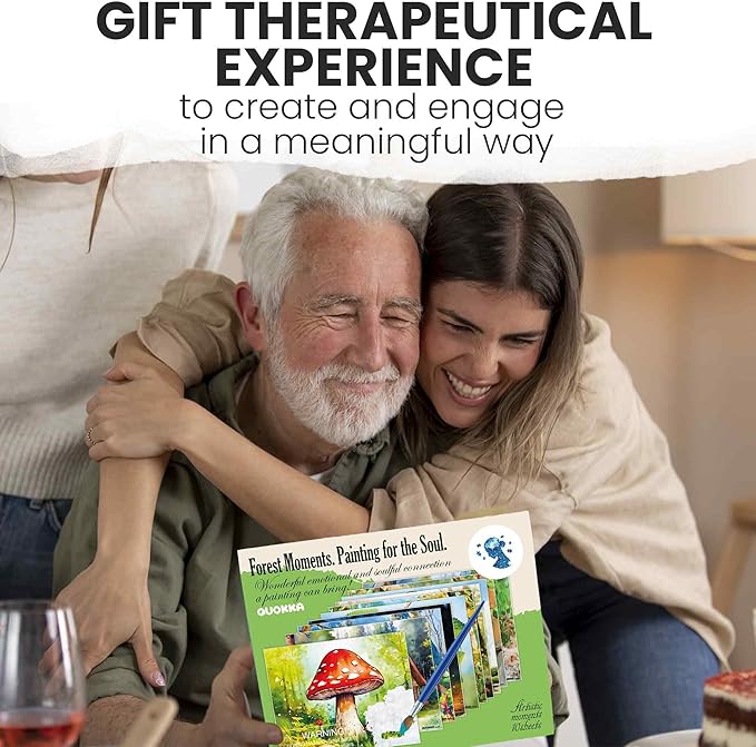 QUOKKA Dementia Activities for Seniors - Water Painting Alzheimers Products for Elderly - Reusable Activity Kits for Dementia Patients - Forest Moments Relaxing Set