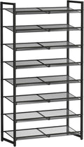Shoe Rack, 8-Tier Metal Shoe Organizer, Tall Shoe Rack for Closet,entryway,Garage, with Adjustable Flat or Angled Shelves, 32-40 Pairs,Shoes That can accommodate The Whole Family.