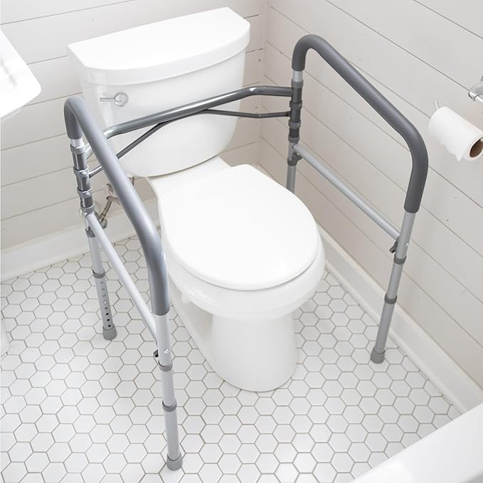 BIRDROCK HOME Toilet Seat Safety Railing Frames for Seniors | Handrail Support for Bathroom | Easy Install - Elderly, Handicap, Medical Disabled | Raised, Elevated, Assistance, Commode, (Safety Frame)