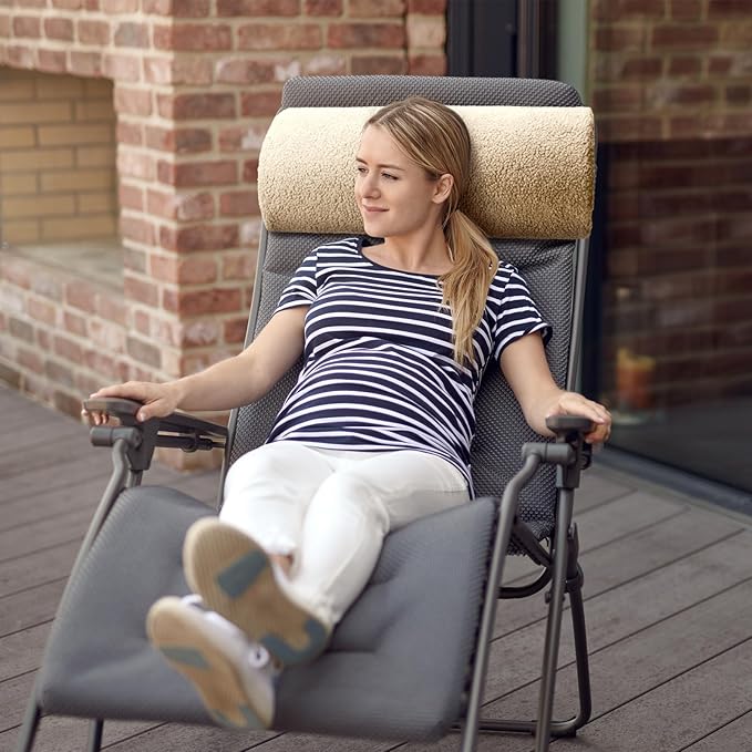 Wesiti Recliner Foot Pillow Cushion High Resilience Sherpa Memory Foam Bolster Sleeping Rest Multipurpose Half Roll Leg Pillow Suitable for Bed Chair Sofa Headrest Back Lumbar Leg Support(Light Camel)