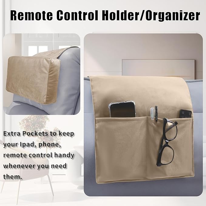 Recliner Headrest Pillow, Versatile Neck Support Cushion with Velvet Cover for Adults, Ideal Accessory for Chair, Couch, Office, Bed, Lumbar Pain Relief, Travel, Lounging, Beige