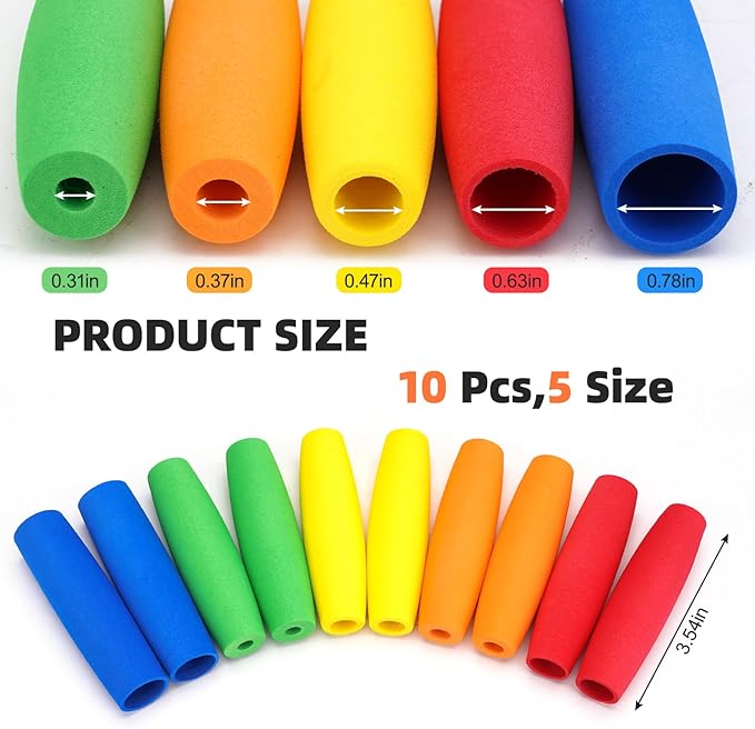 Foam Grip Tubing, Foam Tubes Grip Aid for Utensils, Adaptive Utensil Cutlery Padding Grip Handle for Disabled, Elderly, Arthritic and Handicapped (Arc Shaped)