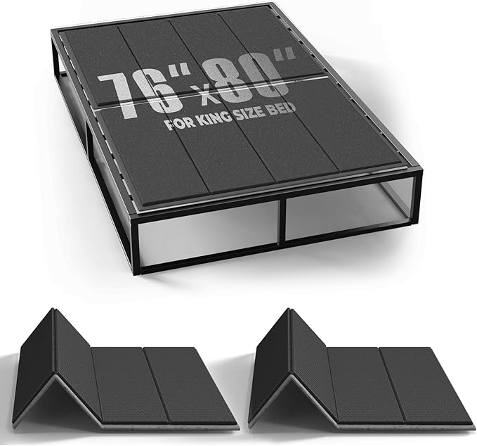 Imperius Folding Spring Box, 10MM, Bed Support Flat Noodles, King Size 76x80'' ﻿ ﻿Light and Thin, Breathable, Noise Minimizing,Moisture Resistant Bunkieboards