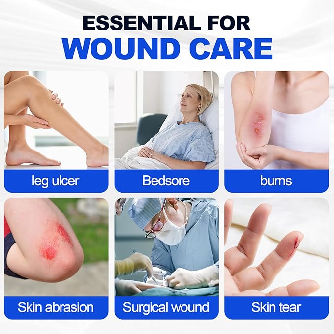 Silicone Foam Dressing 5x5 inch - Large Bandages for Wounds (10Pcs), Waterproof, Absorbent, Bed Sore Bandages Wound Care Dressing