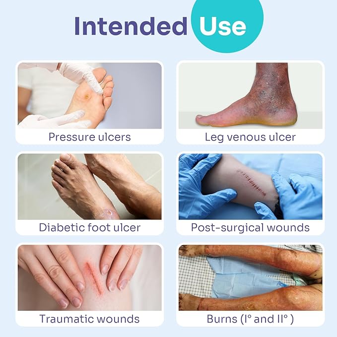 Conkote 10 Pack Foam Dressings Sterile Non-Adhesive Pads for Exudating Wounds 4"x4", FSA or HSA Highly Absorbent Waterproof Dressings for Wound Care, Ulcers, Post Op Trauma, Injuries, Burn