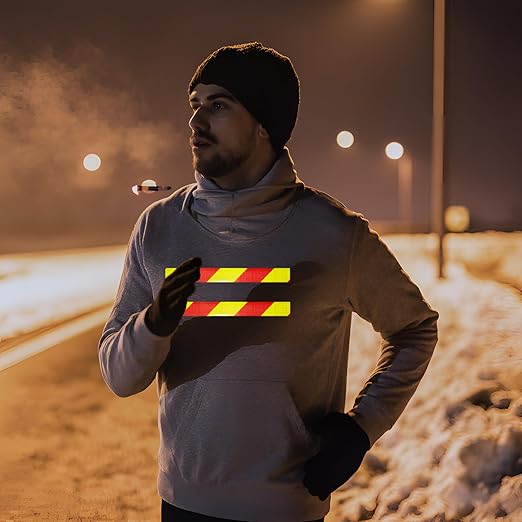 Reflective Tape 4 inch X 66 feet X 10 Rolls, Outdoor Waterproof Hazard Conspicuity Safety Warning Industrial Marking Tape
