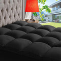 ABENE Mattress Topper for Back Pain Relief, Extra Thick Mattress Pad Pillowtop, Soft Mattress Protector Cover with 8"-21" Deep Pocket, Overfilled Down Alternative Filling (Black, Short Queen)