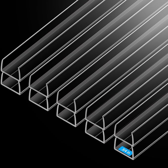 MONOID Drawer Edge Protector, Slip-On Clear Table Corners Guards, Door Kitchen Furniture Bumper, Prevent Wear, Impact Protection, Ease to Cut, 3/4" Thick, 24" Length – Clear, Pack of 10