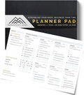 Productivity Store - Weekly Desk Planner Pad, 12-Month Productivity Planner, Tear-Out Deskpad for To-Do List, Productivity Tools for Time Management and Mindfulness, A4 Size, Black