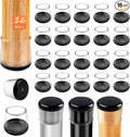 16pcs Chair Leg Protectors for Carpet, Round Chair Feet Glides Covers Caps Furniture Foot Sliders with Plastic Pads Damage-Free Move on Carpets (Fit:1-1/8"~1-7/16", Black Bottom)