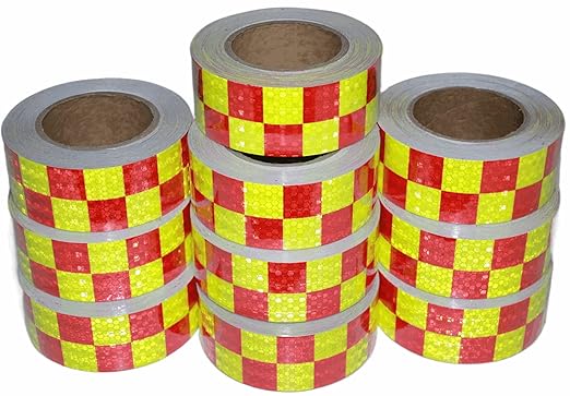 Reflective Tape 2 inch X 66 feet X 10 Rolls, Outdoor Waterproof Hazard Conspicuity Warning Marking Tape for Cars Trucks