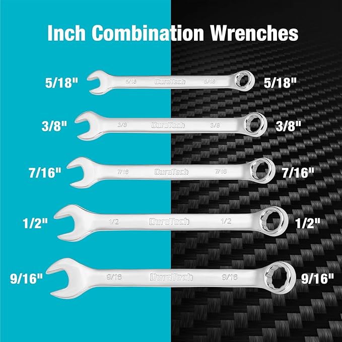 DURATECH 497-Piece Mechanics Tool Set, Include SAE/Metric Sockets, 90-Tooth Ratchet and Wrench Set in 3 Drawer Tool Box
