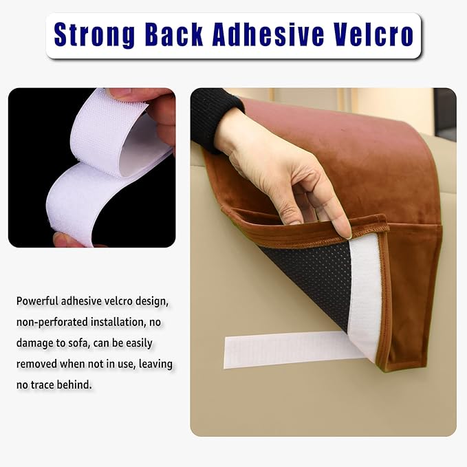Velvet Recliner Head Pillow with Non-Slip Base - Adjustable Neck Support for Pain Relief in Home, Office and Travel (Pumpkin)