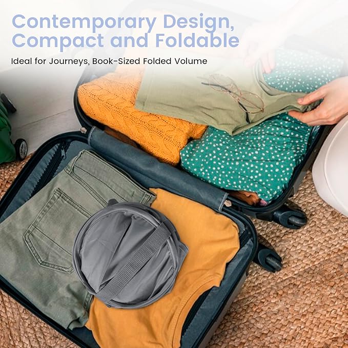 HOUSE AGAIN Upgraded Pop-up Laundry Hamper, Collapsible Laundry Basket with Durable Handles Solid Bottom High Steel Frame, Portable Foldable Dirty Clothes for Dorm, Laundry room Travel, Grey