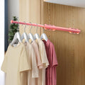 12" Valet Rod for Closet Pull Out, Adjustable extending closet rod, Standard Retractable closet rod organization rack, Valet Clothing Hanger Rods Extender for Wardrobe Laundry Bathroom (Pink)