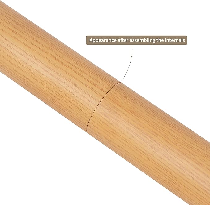 9FT Handrails for Indoor&Outdoor Stairs,Deck,Slope,Modern Aluminum Handrail Set, Wall-Mounted with Zinc-Alloy Brackets，Crafted from Aluminum Alloy (not Solid Wood) Rust-Free (Cherry Wood Grain, 9 FT)