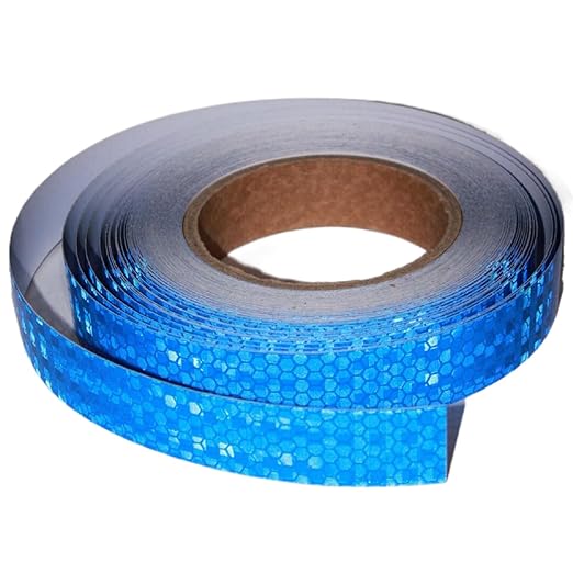 Industrial Reflective Tape Blue Outdoor Waterproof 1 inch, High Visibility Hazard Conspicuity Safety Marking Tape (66 feet)