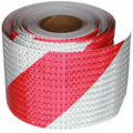 Red and White Reflective Tape Outdoor Waterproof 6 inch X 66 feet, High Visibility Hazard Conspicuity Safety Marking Tape