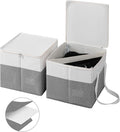 2-Pack Rigid Clothes Hanger Organizer Bag with Dust-Proof Lid, Hanger Storage Holder with Support Boards, Large Capacity Clothes Storage Containers with Handle for Closet Laundry Rooms