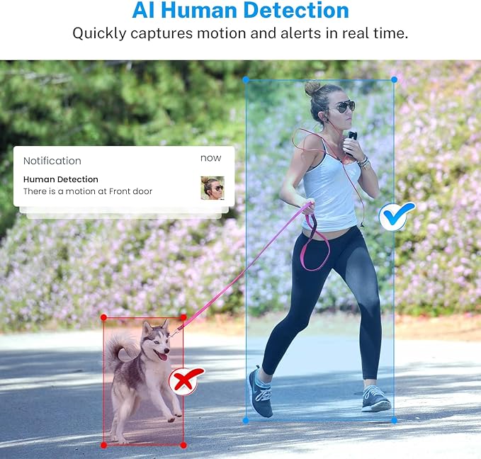 1080p Wireless Video Doorbell Camera, Battery Powered, AI Human and Motion Detection, 2 Way Talk, Night Vision, Cloud Storage (Sold Separately), 2.4G WiFi Only, Indoor/Outdoor Surveillance