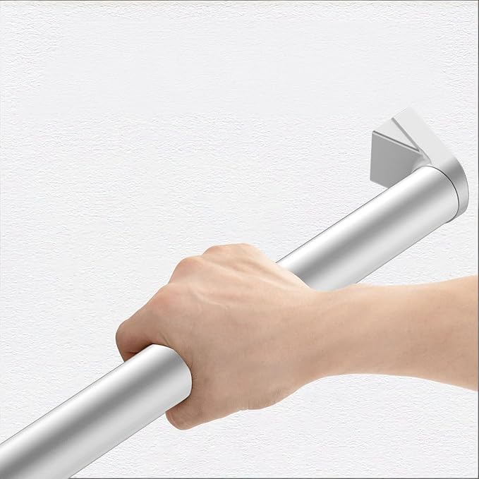 9 FT Handrails for Indoor Stairs,Railings，Outdoor Stairs Handrail，Modern Aluminum Handrail Set, Wall Mounted，Wall Return Bracket More Safety, Rust Free. (Anodized Silver, 9 FT)
