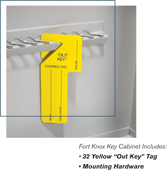 BankSupplies STEELMASTER 320 Key Cabinet - Dual Lock Control Key Box - Welded 22 Gauge Steel Construction - Scratch Resistant - Write-On Key Tags for Easy Identification