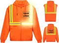 YOWESHOP High Visibility Reflective Safety Hoodie Jacket With Removable Sleeves Hi Vis Outdoor Protective Workwear Unisex
