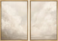 MUDECOR Framed Canvas Print Wall Art Neutral Cloudscape Soft Abstract Sky Illustrations Modern Art Decorative Bohemian Colorful Chic for Living Room, Bedroom, Office - 24"x36"x2 Natural