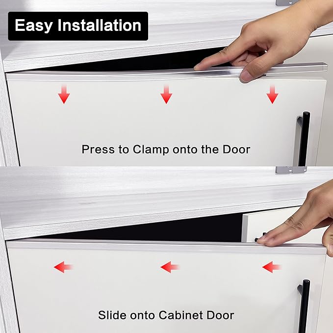 MONOID Drawer Edge Protector, Slip-On Clear Table Corners Guards, Door Kitchen Furniture Bumper, Prevent Wear, Impact Protection, Ease to Cut, 3/4" Thick, 39.4" Length – Clear, Pack of 10