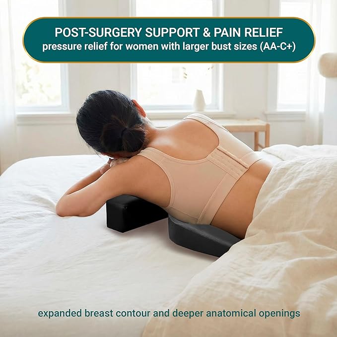 EASY SPA Medical Breast Pillow for Larger Bust Sizes(AA-C+) - Wedge Cushion for Post-Surgery, Mastectomy Aid Prone Therapy Cushion for Breast Surgery Recovery