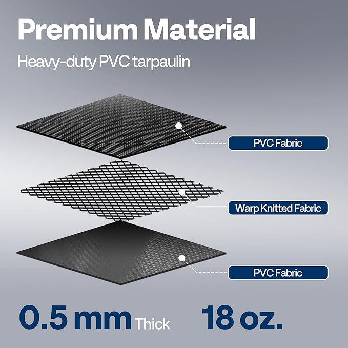 VIVOHOME Containment Mat (7'9" x 18') with Stay Put Corner, PVC Garage Floor Mats, Heavy Duty Garage Parking Mat with a Squeegee,Black