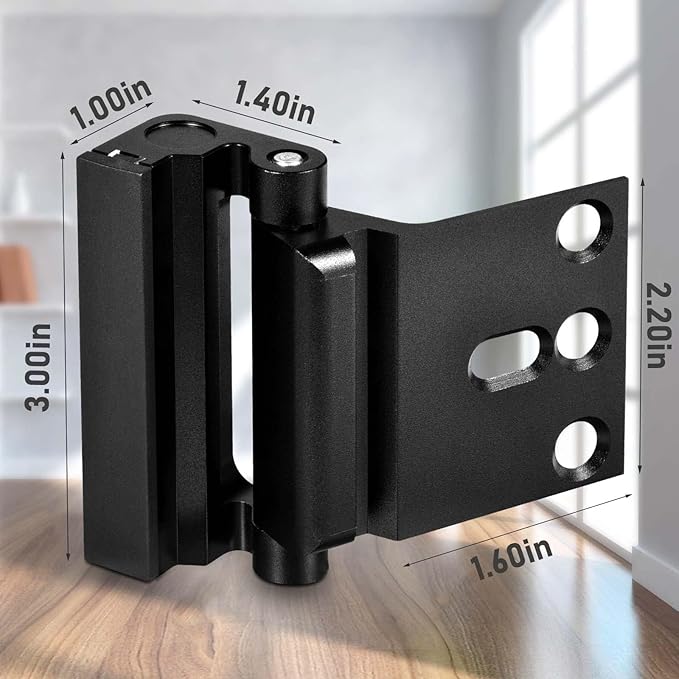 6Pack Home Security Door Reinforcement Lock, Childproof Safety Door Lock Latch Inside Stopper, Add High Security to Prevent Home Unauthorized Entry, Aluminum Construction Finish Black