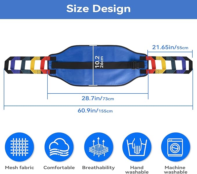 Transfer Belt Transfer Sling for Nursing Patients, Standing & Supports & Transfer Aids for Elderly, Gait Belt for Patient Care, Transfer Belt for Bedridden Patient