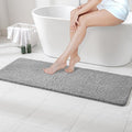 MIULEE Grey Bathroom Runner Rug 24x60 Inches, Long Bath Mat for Bathroom Floor Bathtub Showers, Machine Washable Absorbent Microfiber Carpet with TPR Anti-Slip Back
