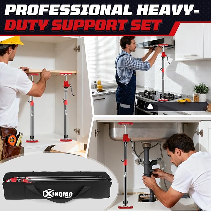 XINQIAO Cabinet Jacks for Installing Cabinets, Heavy Duty Third Hand Tools Adjustable Support Pole from 23.6 in to 45.3 in, 1 PC