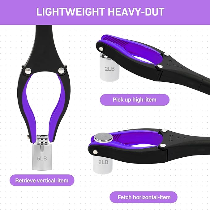 Grabber Reacher Tool - 32” Reacher Grabber Tool with Strong Magnetic and Swivel Head - FDA Registered Heavy Duty Pick Up Stick Grabbers for Seniors, Trash, Surgery Recovery Must Haves Gifts(Purple)