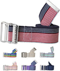 NYOrtho Metal Buckle Gait Belt - Adjustable Machine Washable Strong and Durable Material Latex Free, Stars & Stripes, 60"