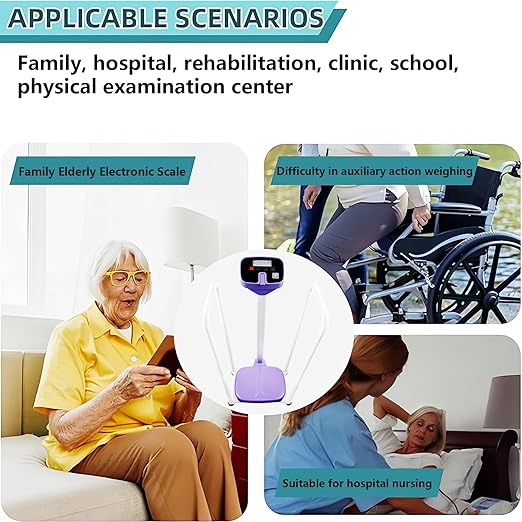 Assist The Elderly in Measuring Weight gain While Standing, with an Electronic Scale with armrests, Suitable for use in clinics, Hospitals, Schools, Nursing Homes (Coconut Meat White)
