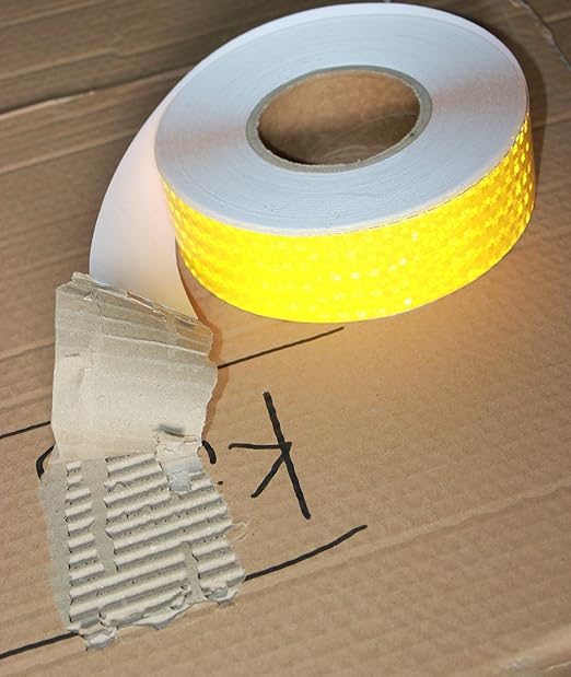 Yellow Reflective Tape 2 inch Wide, Outdoor Waterproof Hazard Conspicuity Warning Industrial Marking Tape (166 feet)