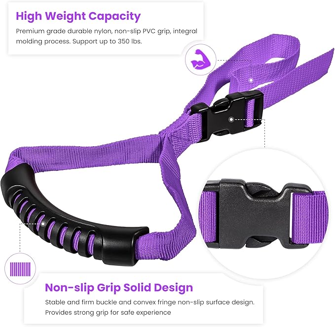 E-cowlboy Auto Cane Nylon Grip Portable Support Mobility Assist Device (Purple 2 Pack)