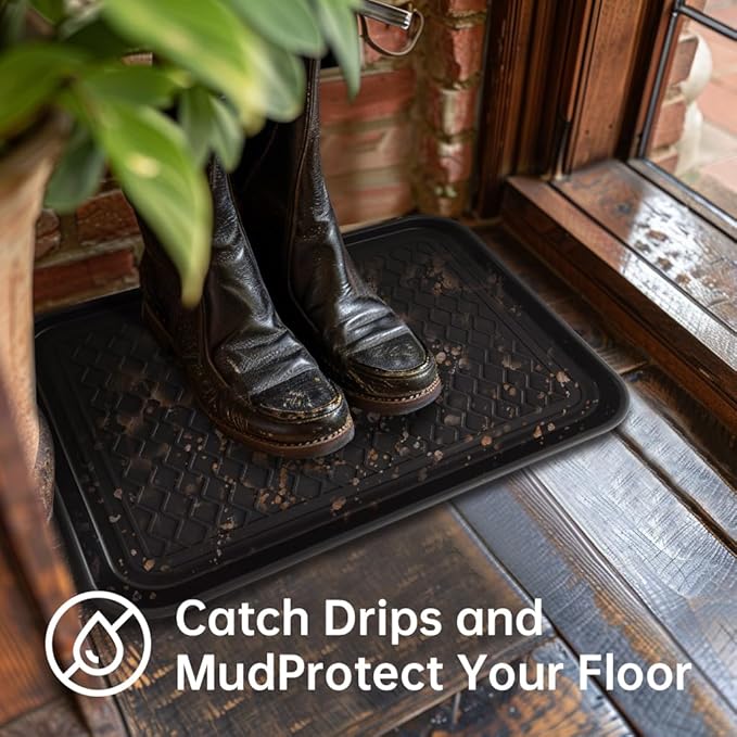 Boot Tray for Entryway, 6 Pack Waterproof Shoe Trays for Indoor Outdoor Use 20"x15" Durable Shoe Mat with Raised Edge, Non-Slip Tray for Boots, Pets, Garden & Muddy Shoes