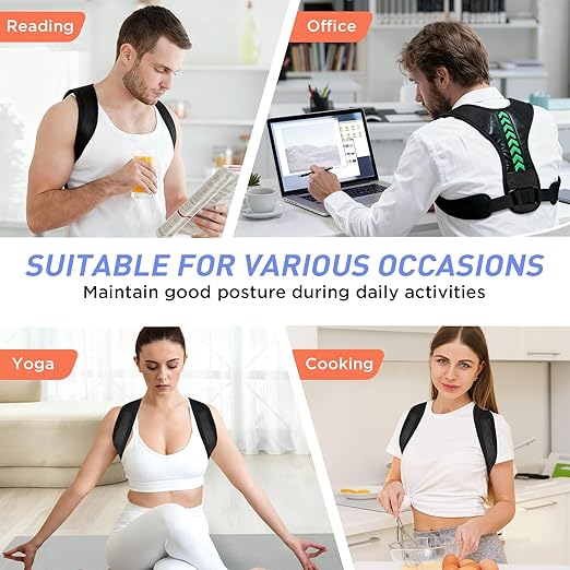 Posture Corrector for Women and Men, Adjustable Back Brace Posture Corrector for Upper & Mid Spine Support, Breathable Back Brace for Improving Neck, Shoulder and Back Posture Pain Relief