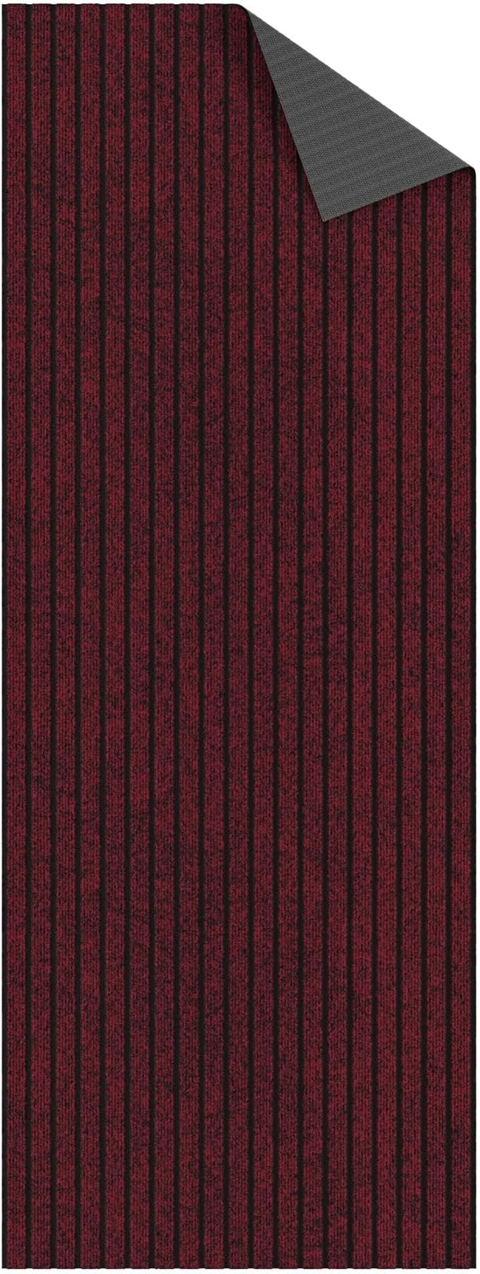 Ottomanson 2'7" x 8' Hallway Runner with Scraper Pile Extra Durable Non-Slip Rug Mat for Indoor & Outdoor Use - Ideal for Kitchen, Entryway, Patio & Garage - High-Traffic Carpet, Red